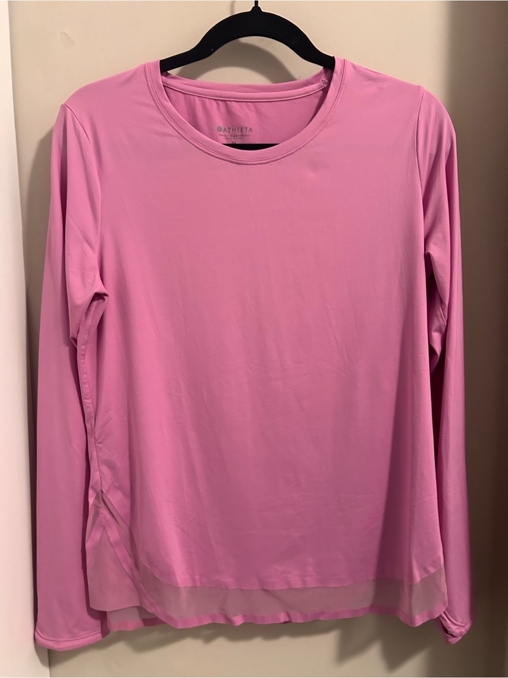 Athleta Bubblegum Pink Long-Sleeve Crew Top